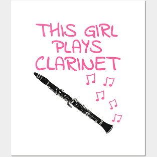 This Girl Plays Clarinet, Female Clarinetist, Woodwind Musician Posters and Art